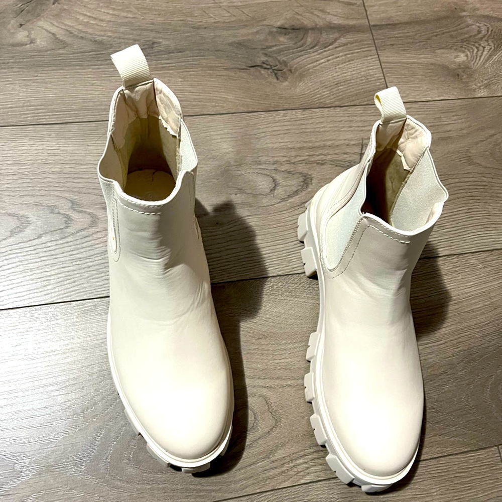 Cream Chunky Boots